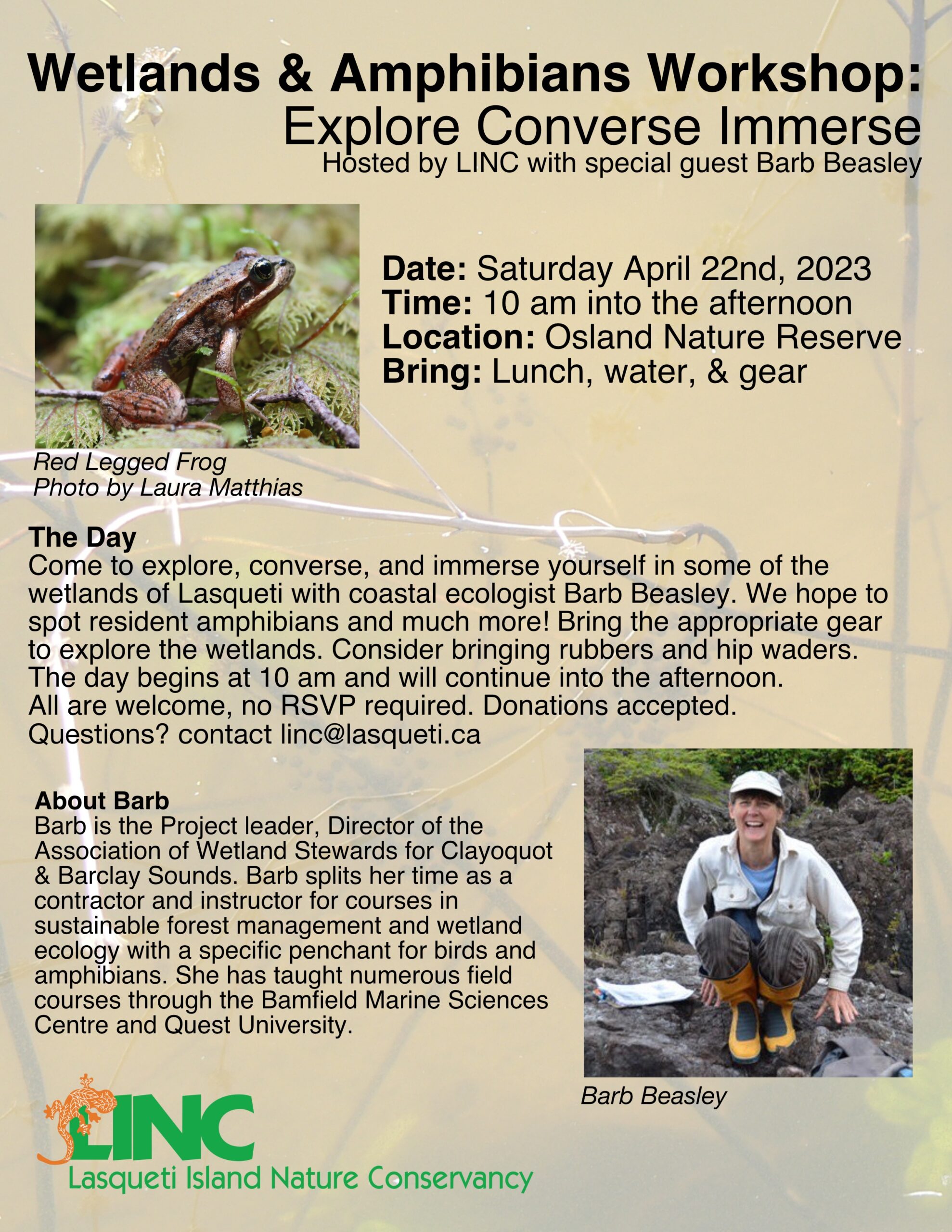 Upcoming Wetlands & Amphibians Workshop!