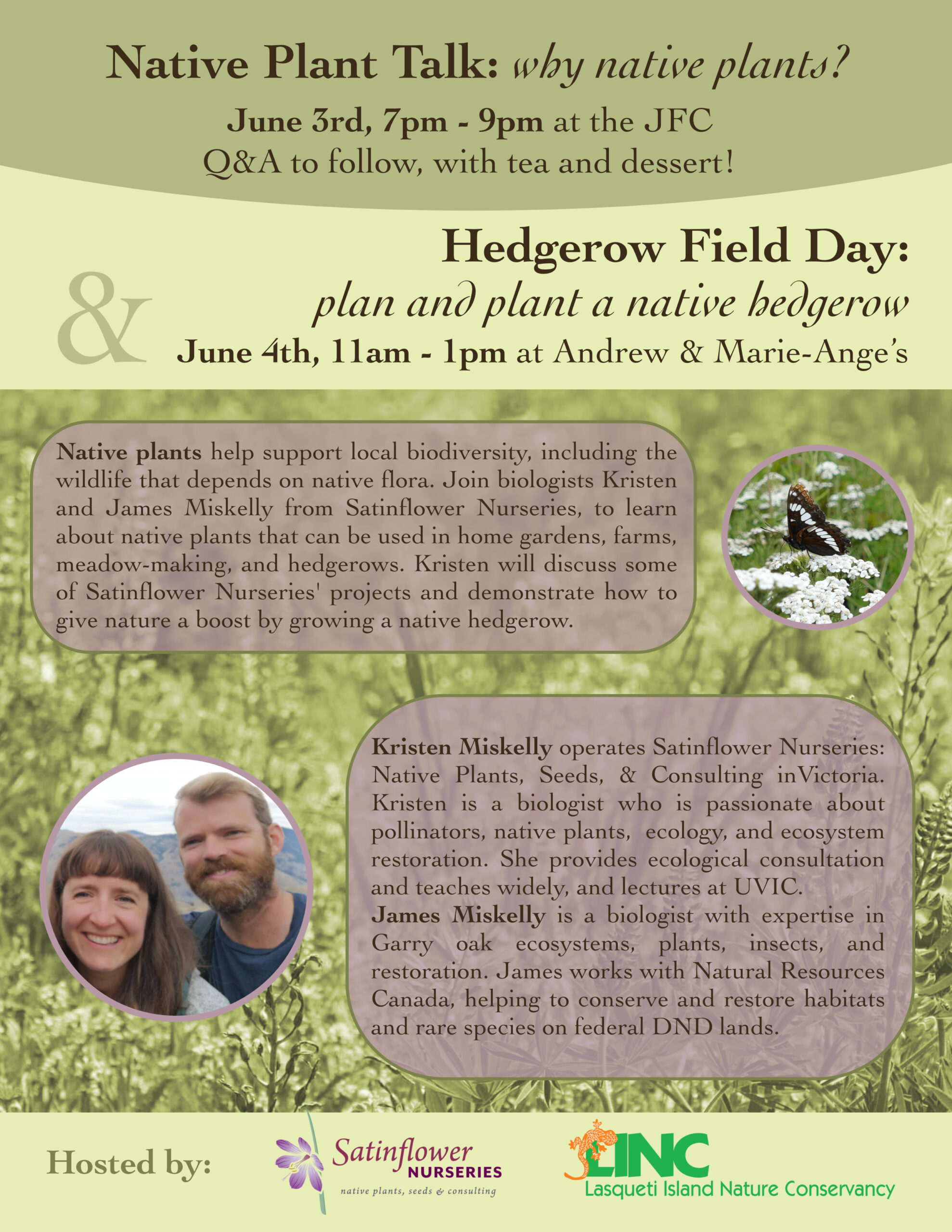 June 3rd & 4th – Native Plant Talk & Hedgerow Field Day!
